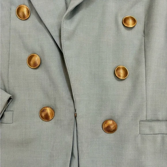House of Harlow 1960 Gold Button Blue Blazer - Picture 5 of 13